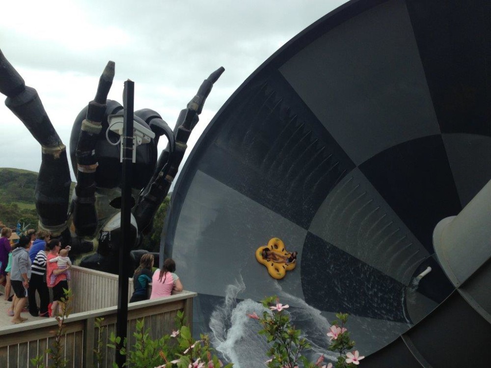 Even just watching the Funnel Web water slide is a little frightening!