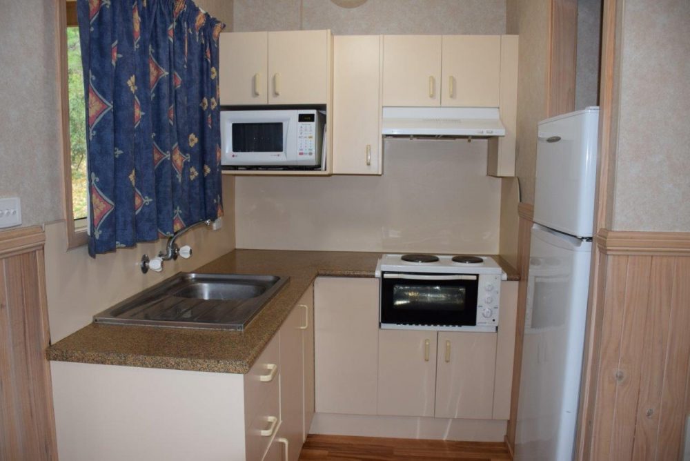 The cabin kitchen is well fitted-out for holiday cooking