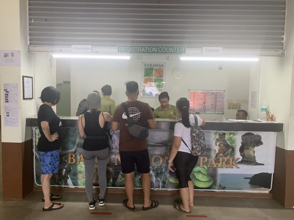 The registration desk at the Visitor's Center