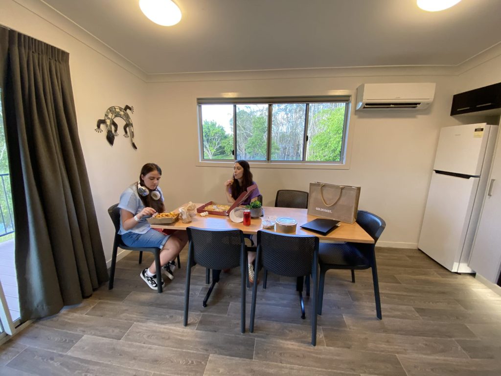 The dining area