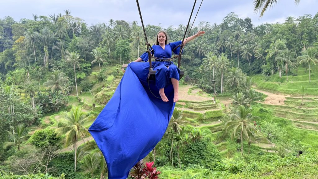 Sam loved the Bali Swing at Tegallalang Rice Terrace!
