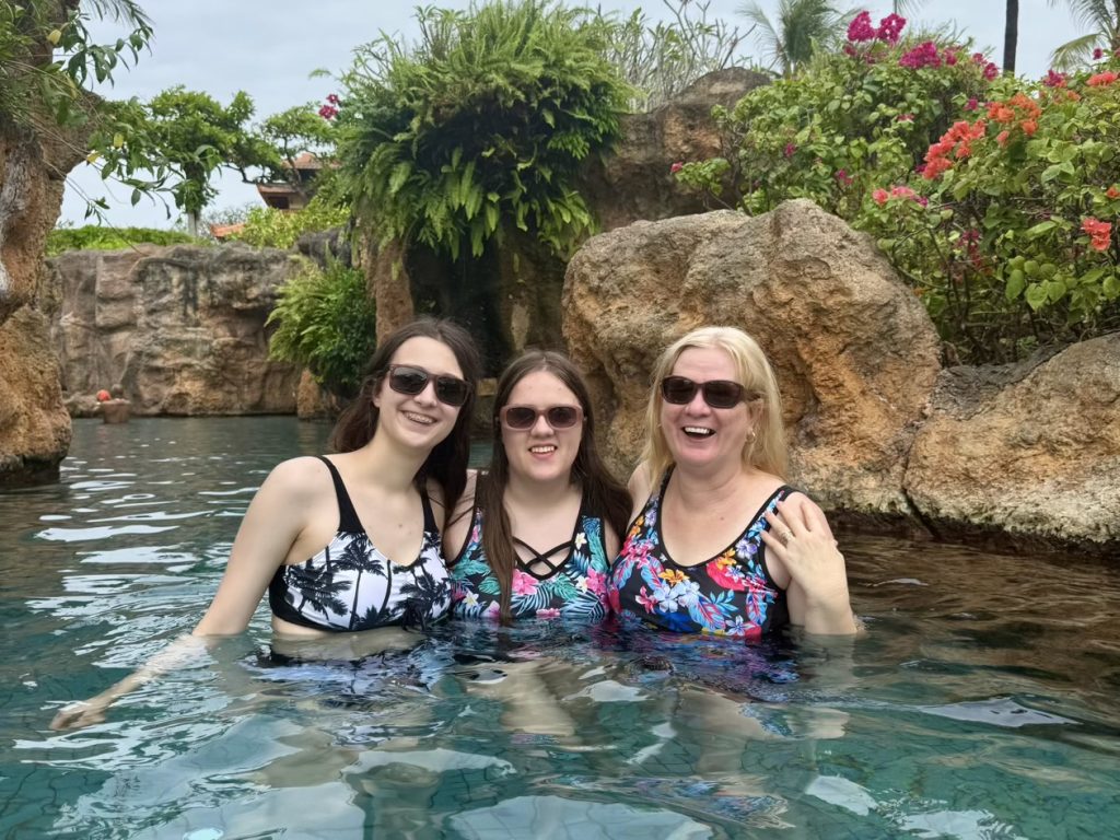 We loved swimming in the pools at the Grand Hyatt Bali!