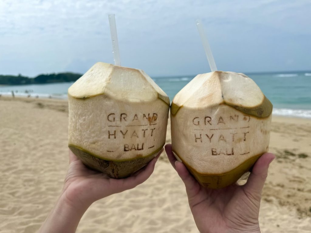 Grand Hyatt Bali special coconut waters at Mengiat Beach