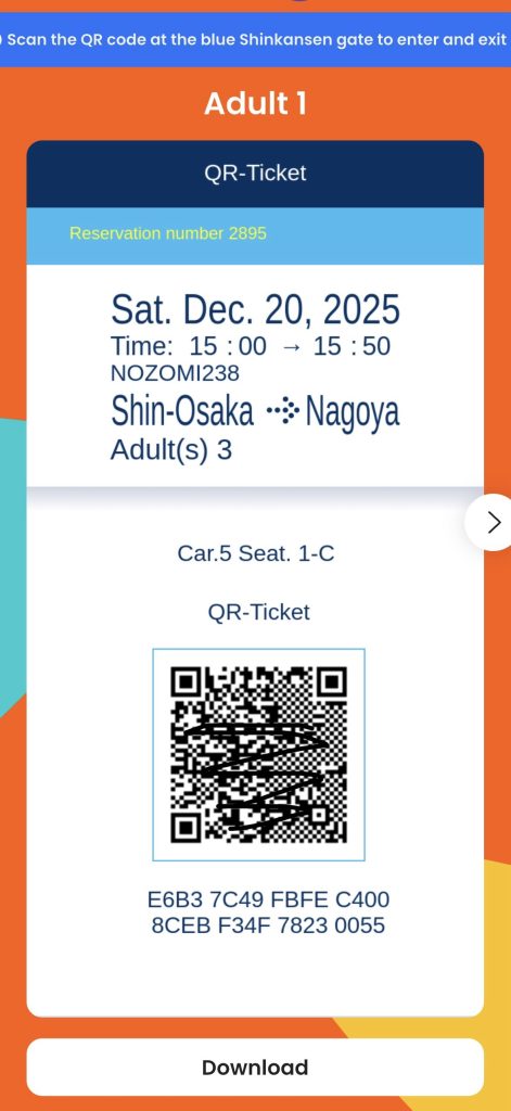 Klook Shinkansen QR Ticket