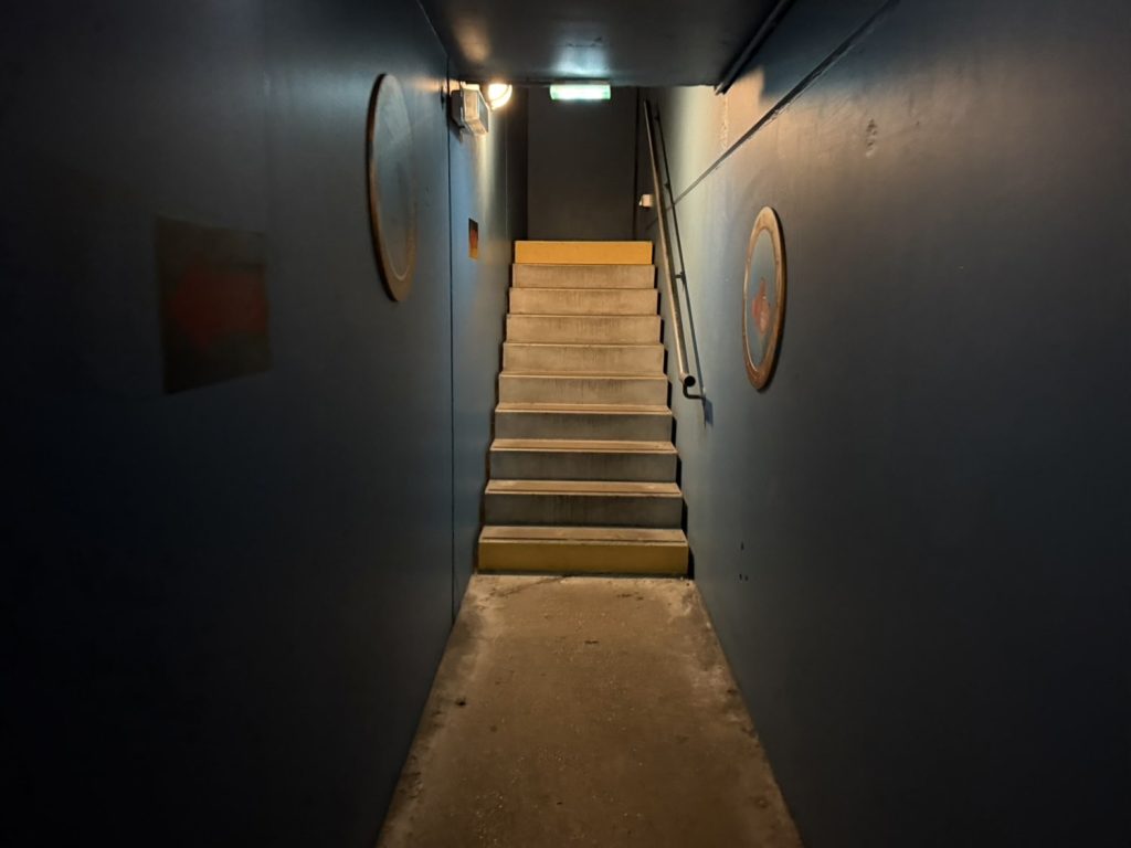 Disability priority laneways with stairs also have an elevator for wheelchairs