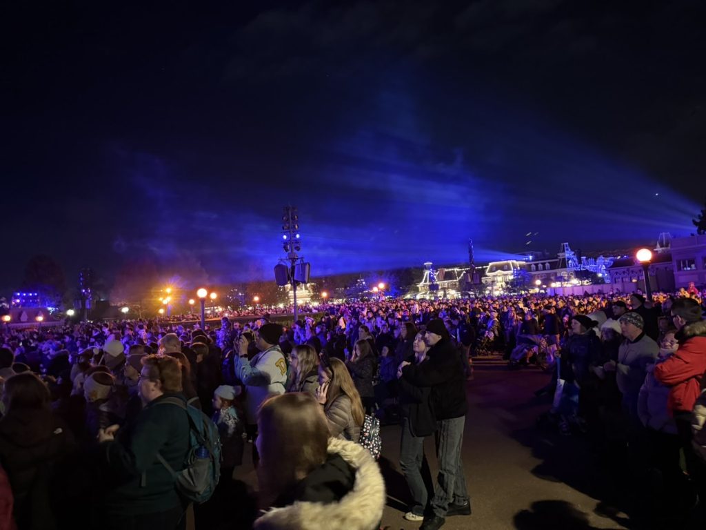 The reserved disability area for the night show has a lot of space