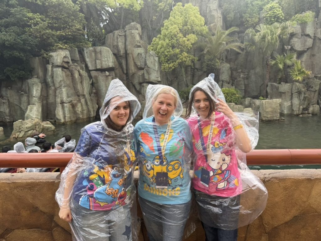 You get free ponchos to stay dry on the Jurassic Park Ride!