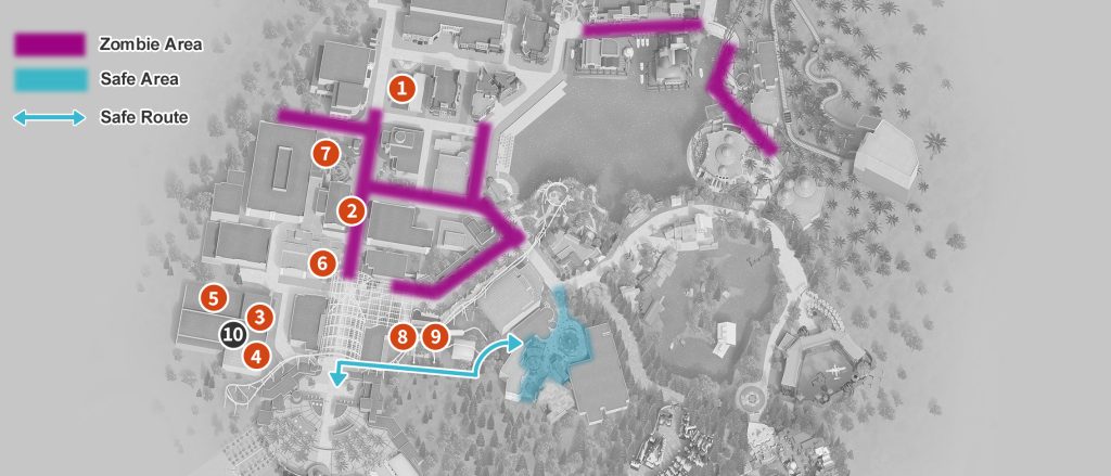 Halloween Horror Nights zombie map Universal Studios Japan